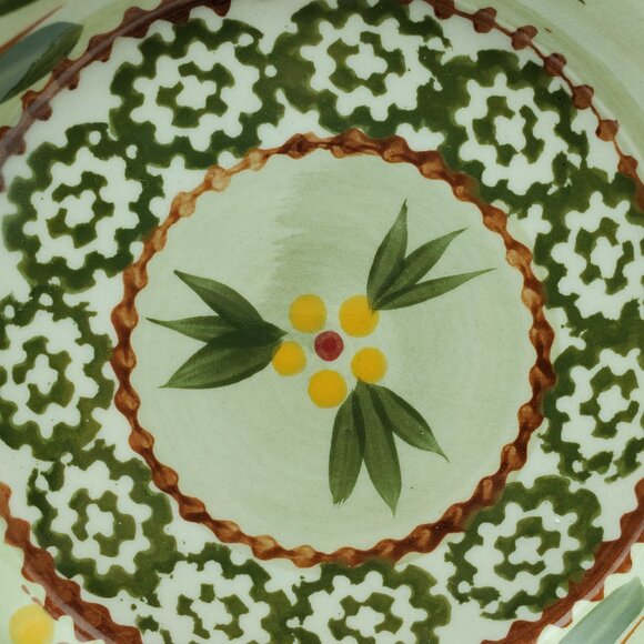 Temp-Tations Old World Green Bread Plates Dessert Appetizer Plates Saucers - Picture 3 of 8